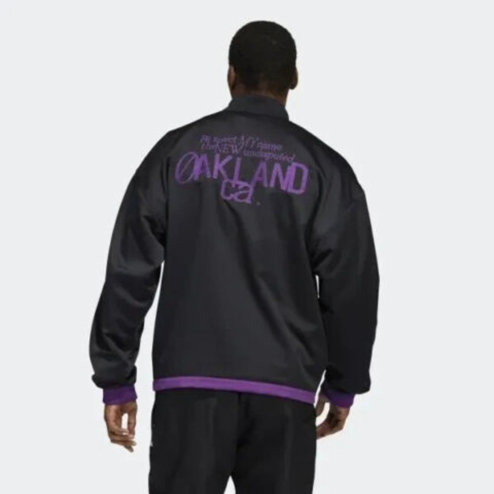 Adidas Dame 8 Innovation Mens Full Zip Bomber Jacket Black Purple HE5466 NEW XS